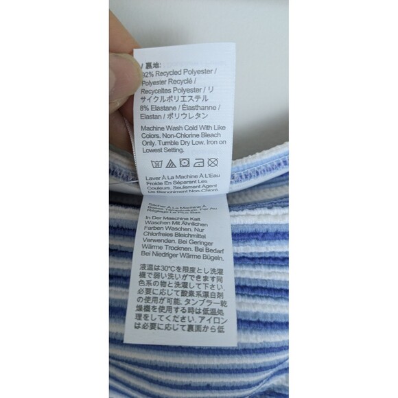 J.Crew BF210 Blue & White Striped Textured Bikini Bottom Resort Vacation SZ 3X - Picture 5 of 10